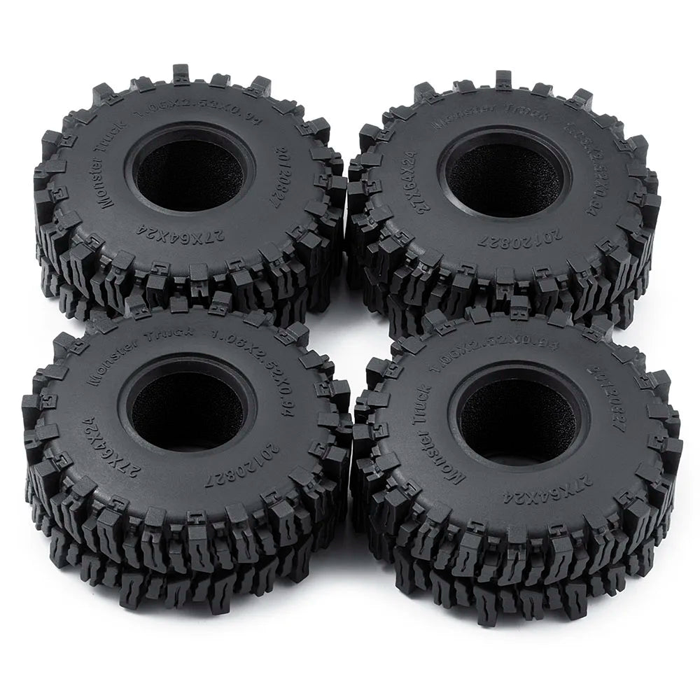 AXSPEED 4PCS Neumáticos de Goma 1.3"/1.1" – Mud Terrain para Micro Crawler 1/18 & 1/24