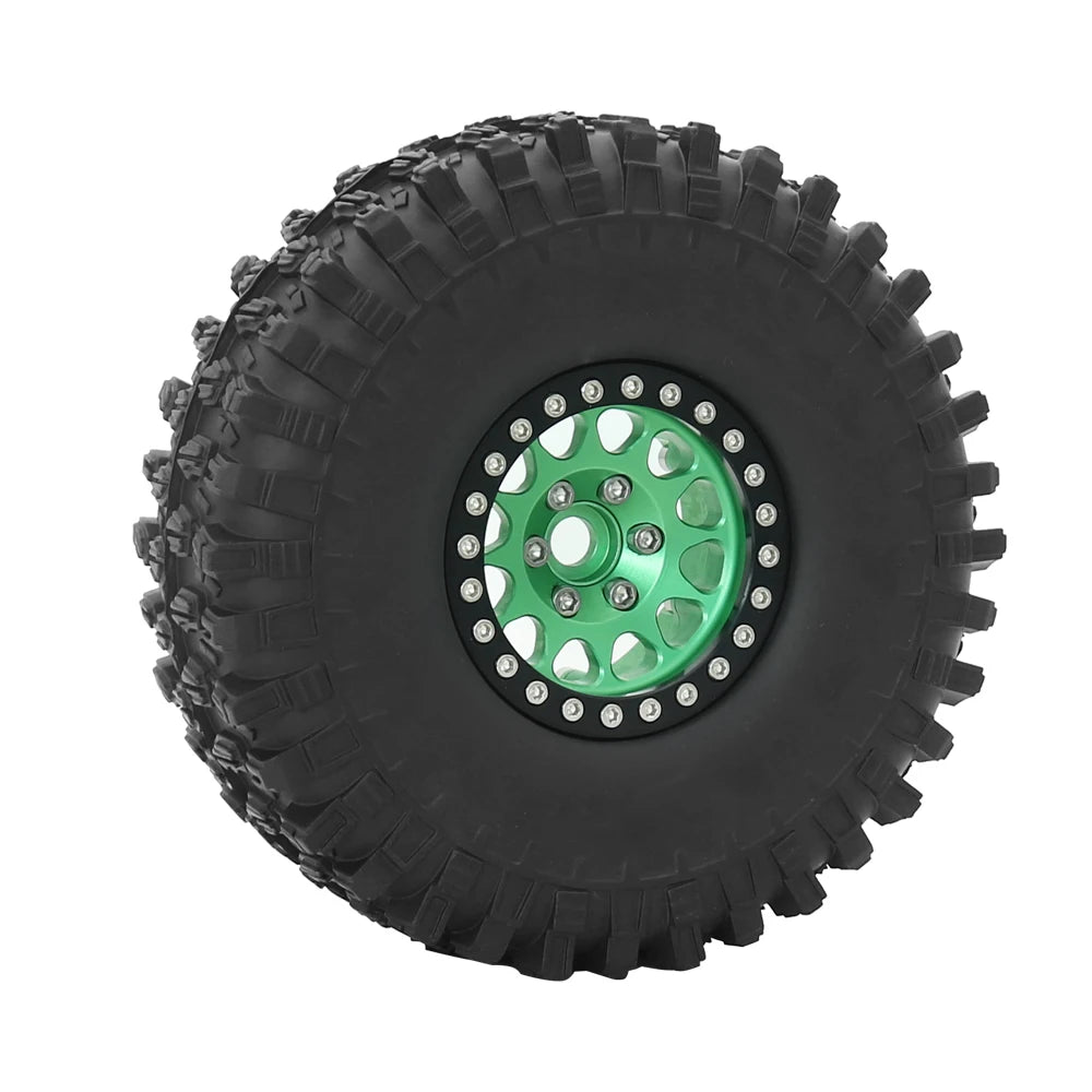 Set 4PCS Metal 1.9" Beadlock Wheel Rim Tires – RC Crawler 1/10 Axial SCX10 III, TRX-4, Redcat GEN 8
