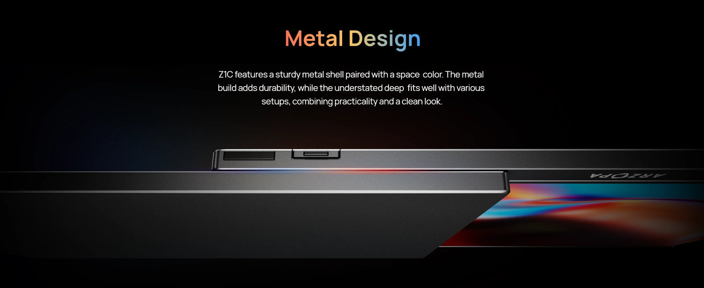 ARZOPA Z1C 16.1" 100% sRGB Portable Monitor FHD 1080P IPS – Monitor Externo para Mac, PC, Xbox, PS5, Switch