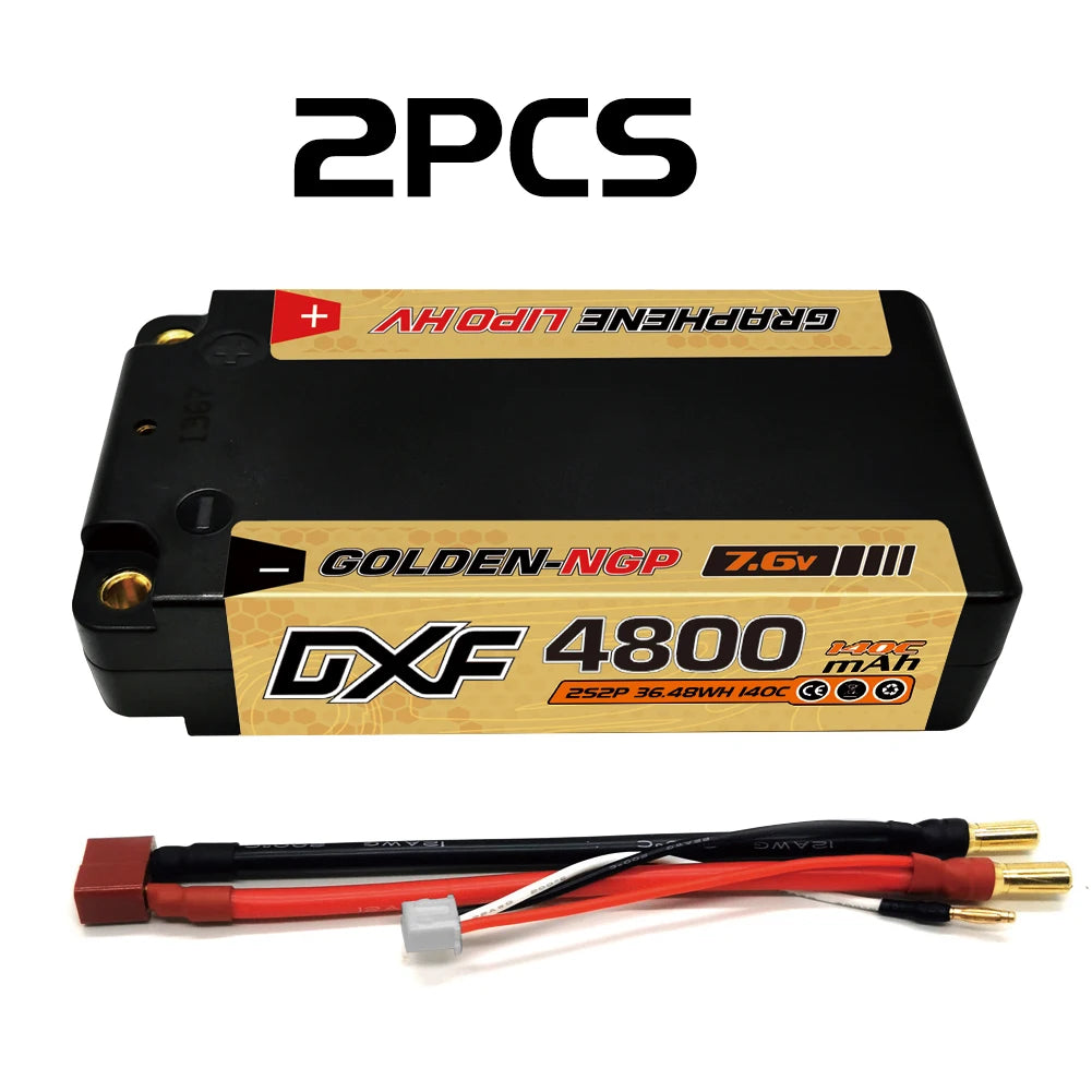 DXF 2S 7.6V Graphene LiPo Battery 9200mAh Short-Pack 5mm – Batería Competición RC 1/10