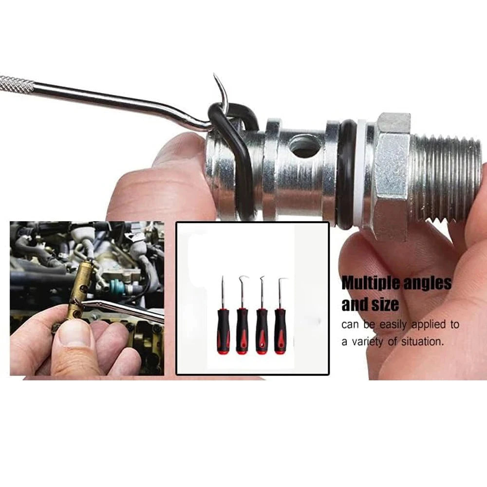 Juego de 4 Destornilladores y Ganchos para Sellos, Juntas y Retenes de Automóvil