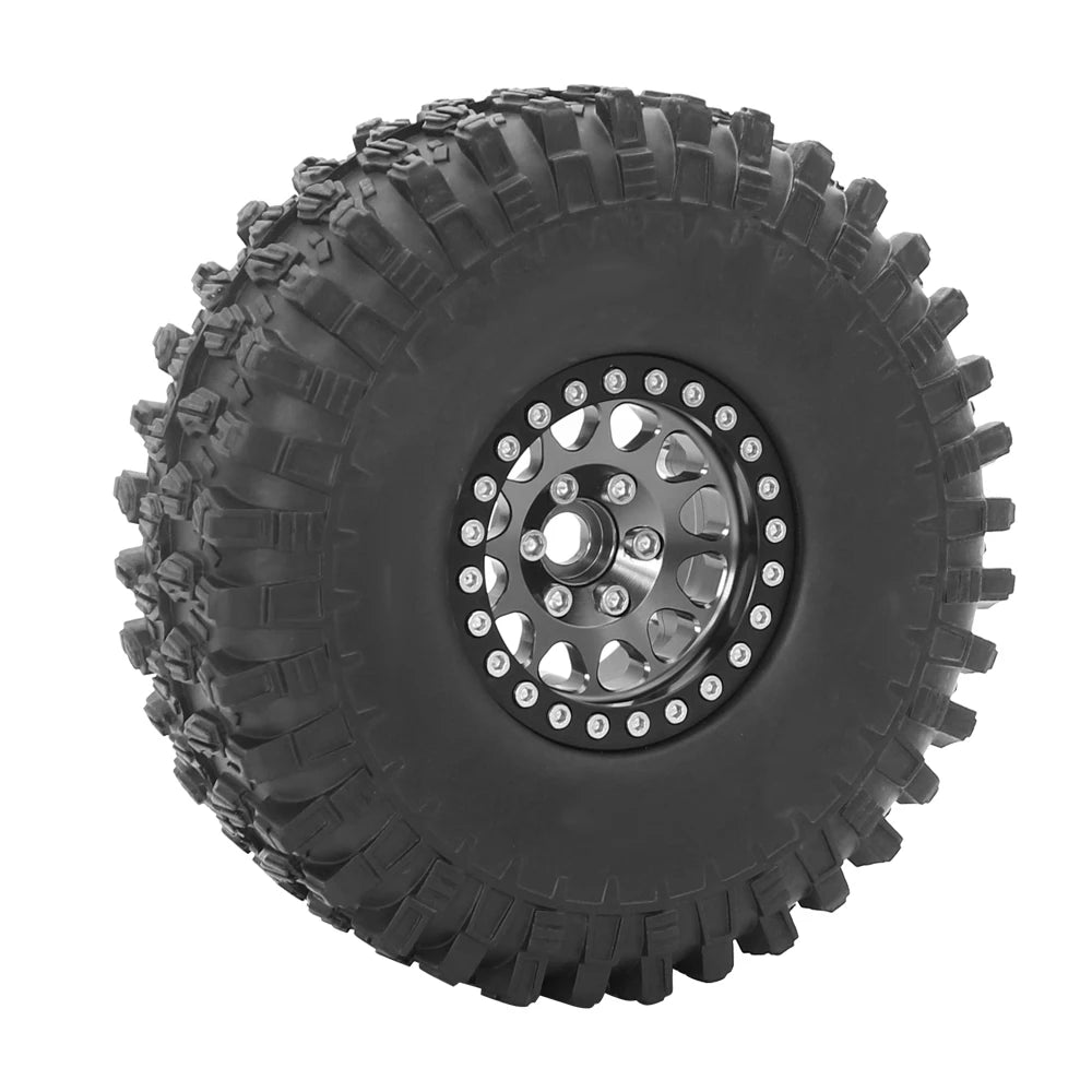 Set 4PCS Metal 1.9" Beadlock Wheel Rim Tires – RC Crawler 1/10 Axial SCX10 III, TRX-4, Redcat GEN 8
