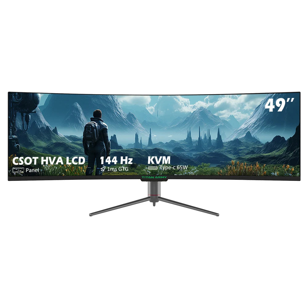 TITAN ARMY C49SHC 49" Gaming Monitor — Curvo 32:9, 144Hz, PIP/PBP