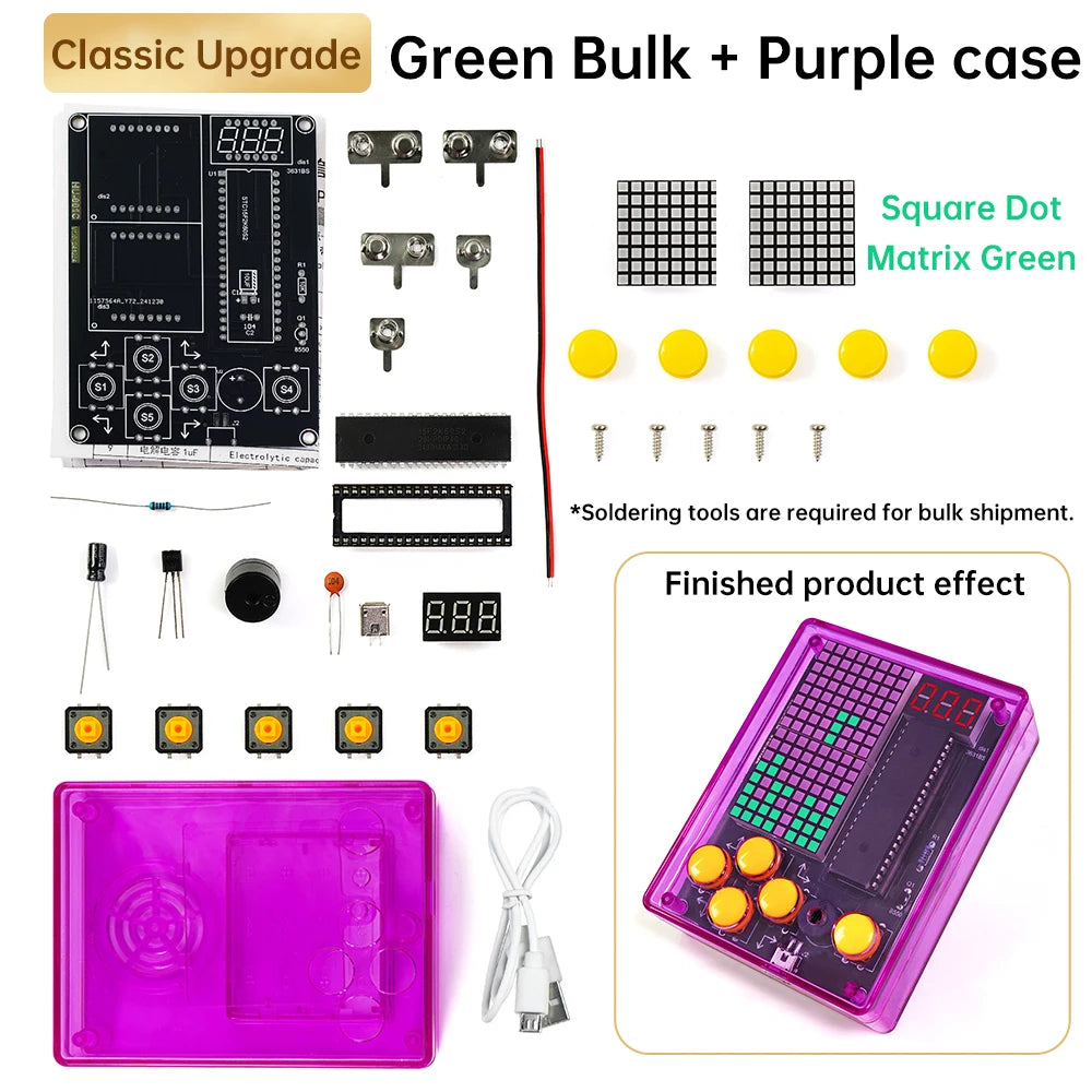 Kit Electrónico DIY Pixel Gamer – Consola Retro para Aprendizaje y Práctica de Soldadura