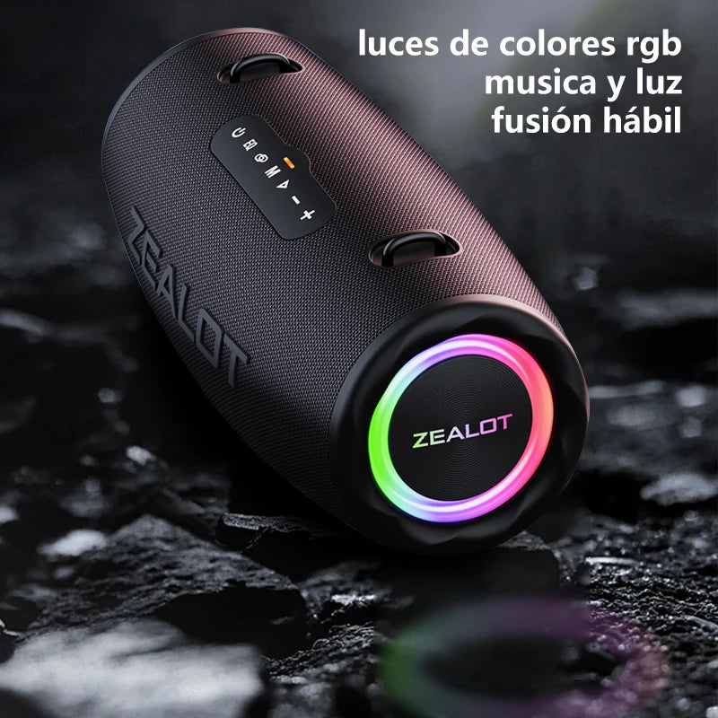 Altavoz Bluetooth Portátil ZEALOT S87 — 80W IPX6 Resistente al Agua con Subwoofer