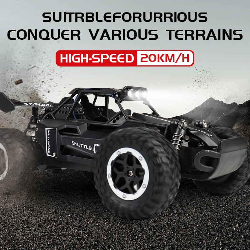 RC Car 1:16 2WD – Coche RC Off-Road con LED, Alta Velocidad 20KM/H para Niños