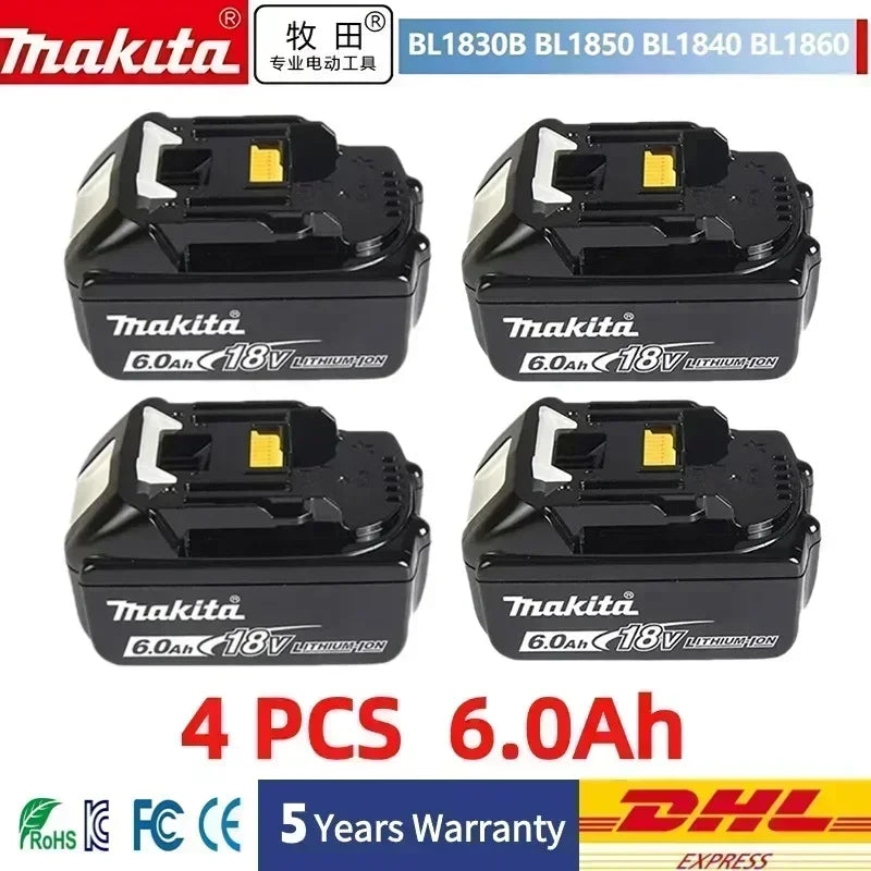 Batería Makita 18V 6Ah Original con Indicador LED – Batería de Litio Antigolpes para Herramientas Inalámbricas