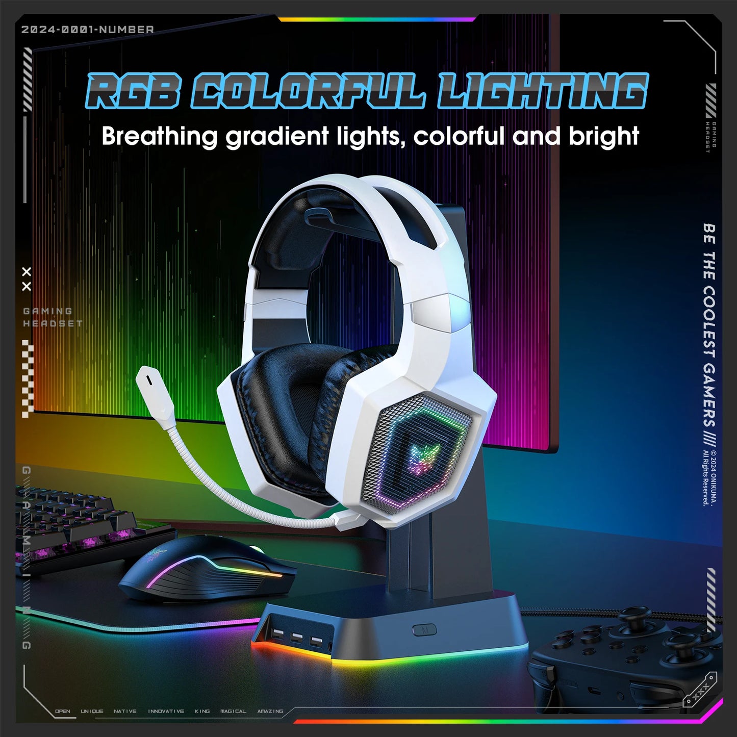 ONIKUMA 2.4GHz Wireless Auriculares Gaming: Sonido y Comodidad para Gamers