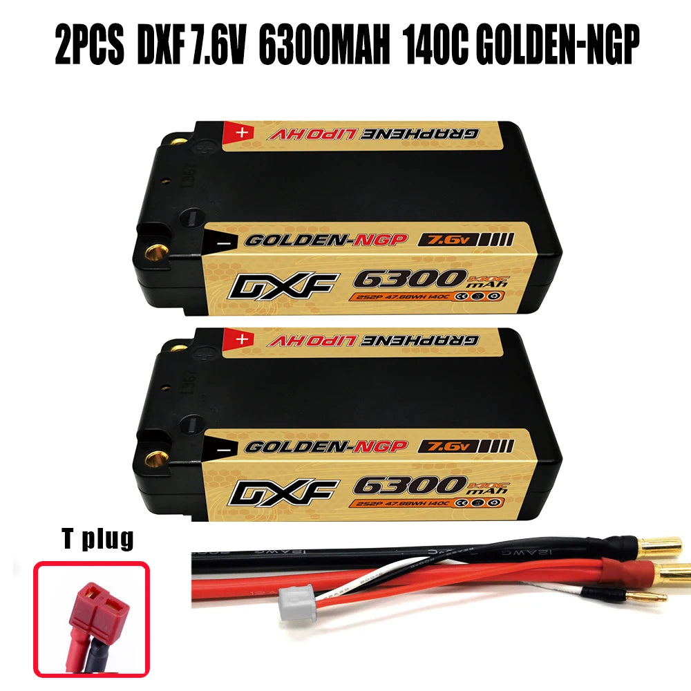 DXF 2S 7.6V Graphene LiPo Battery 9200mAh Short-Pack 5mm – Batería Competición RC 1/10