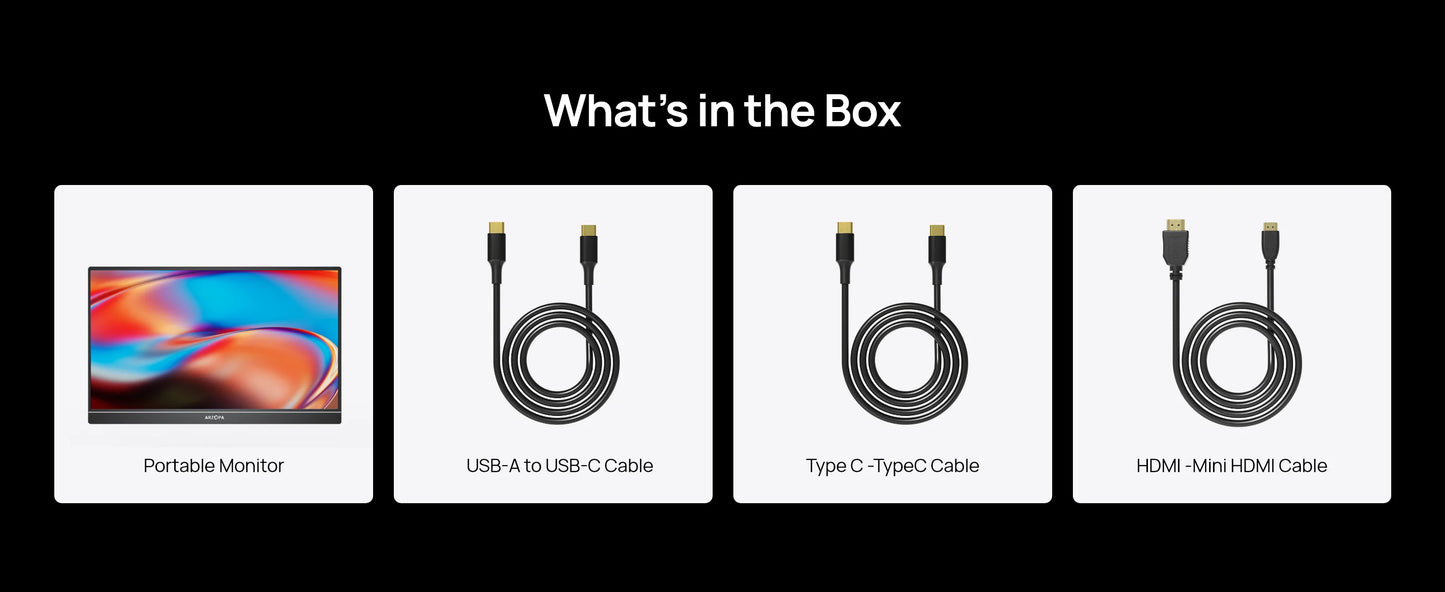 ARZOPA Z1C 16.1" 100% sRGB Portable Monitor FHD 1080P IPS – Monitor Externo para Mac, PC, Xbox, PS5, Switch