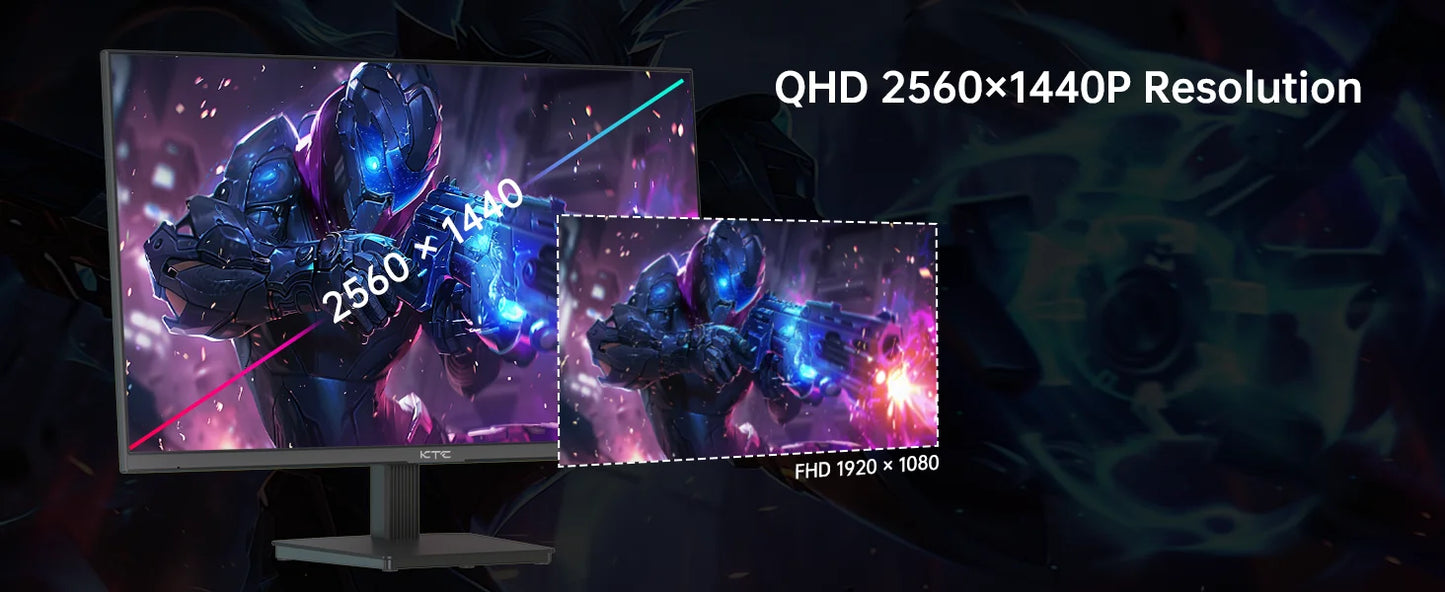 KTC H27T27 27" QHD 100Hz Gaming Monitor – 2560x1440, IPS Fast Panel, 1ms GTG, 99% sRGB, HDR10, FreeSync