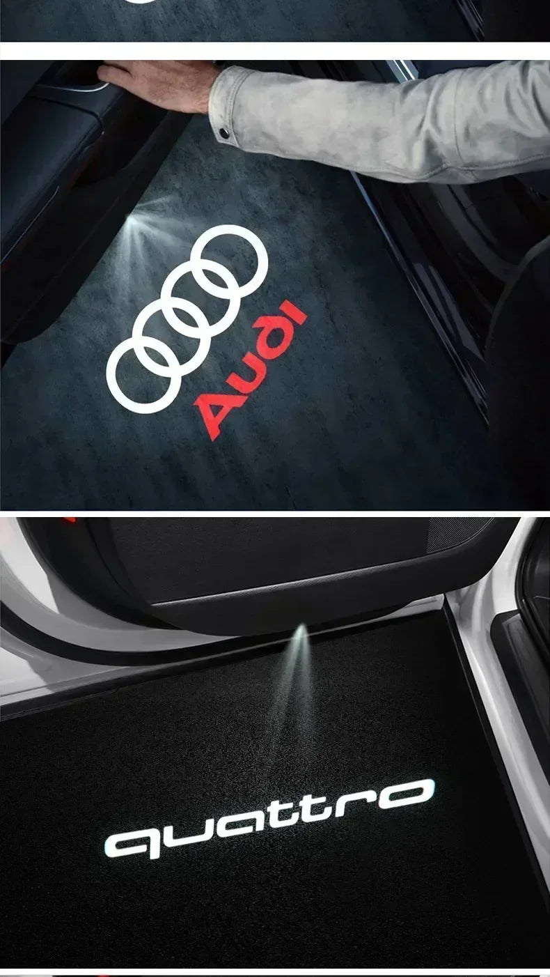 Luces LED Proyector para Puerta Audi — 2/4 Pcs, Logo HD para A3, A4, A5, A6, Q5 y Más