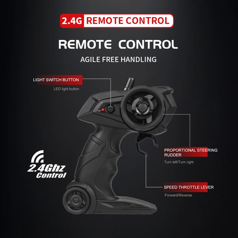 RC Car 1:16 2WD – Coche RC Off-Road con LED, Alta Velocidad 20KM/H para Niños