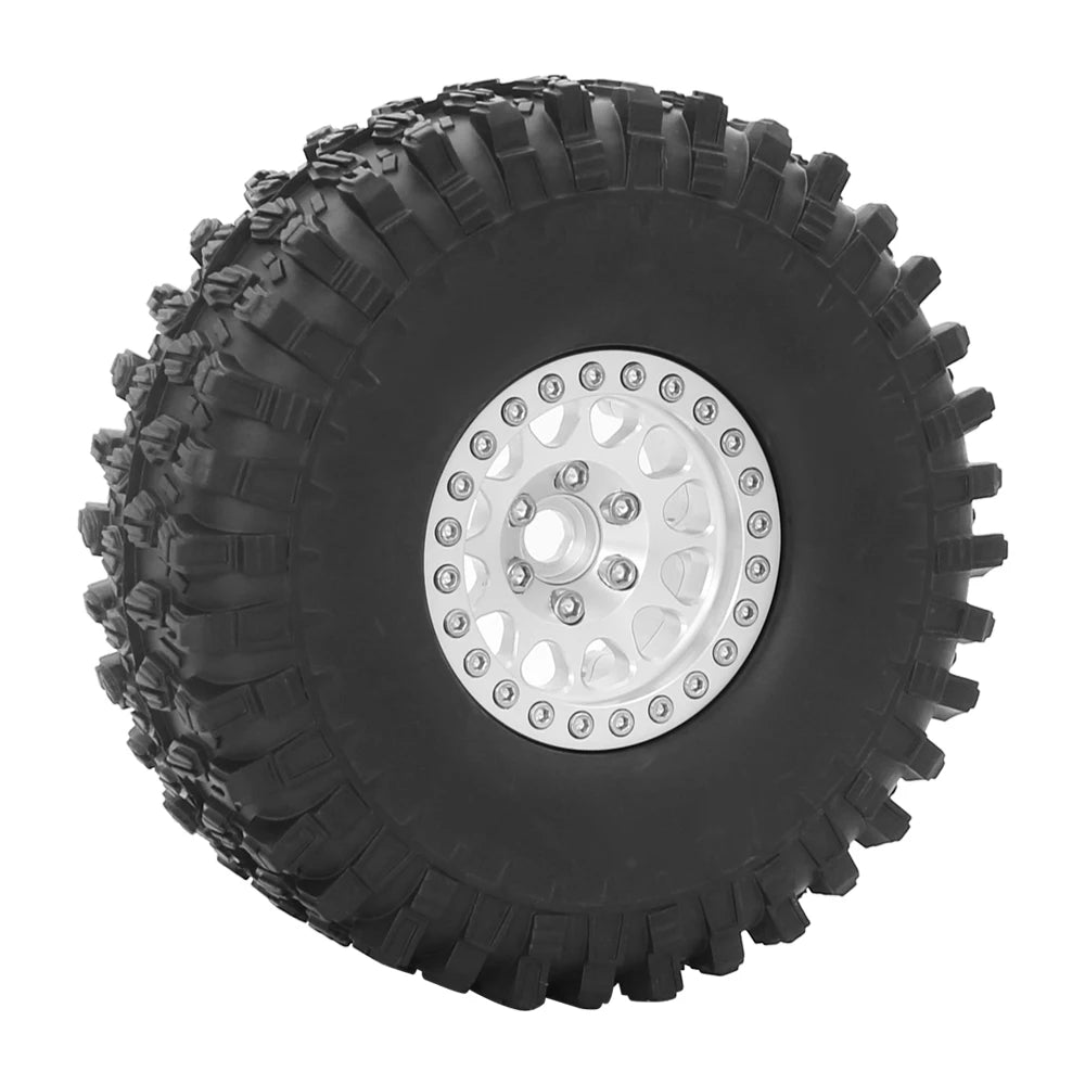 Set 4PCS Metal 1.9" Beadlock Wheel Rim Tires – RC Crawler 1/10 Axial SCX10 III, TRX-4, Redcat GEN 8