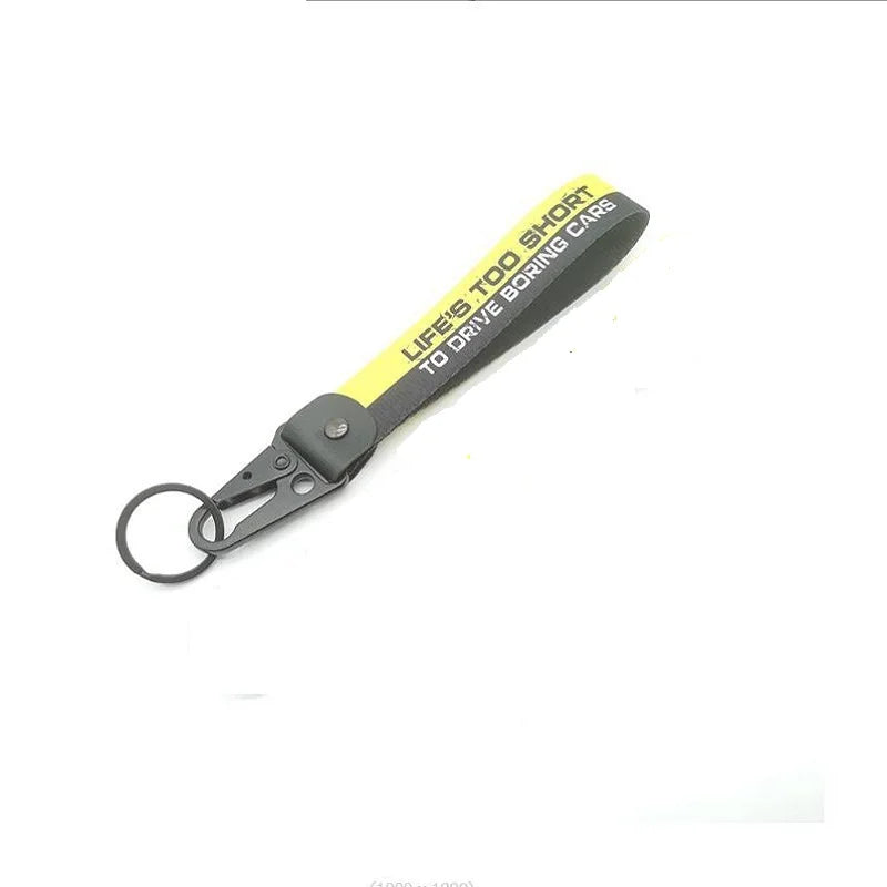 Motor Racing Paracord Wristlet Keychain — Durable Camping & Motorcycle Key Strap