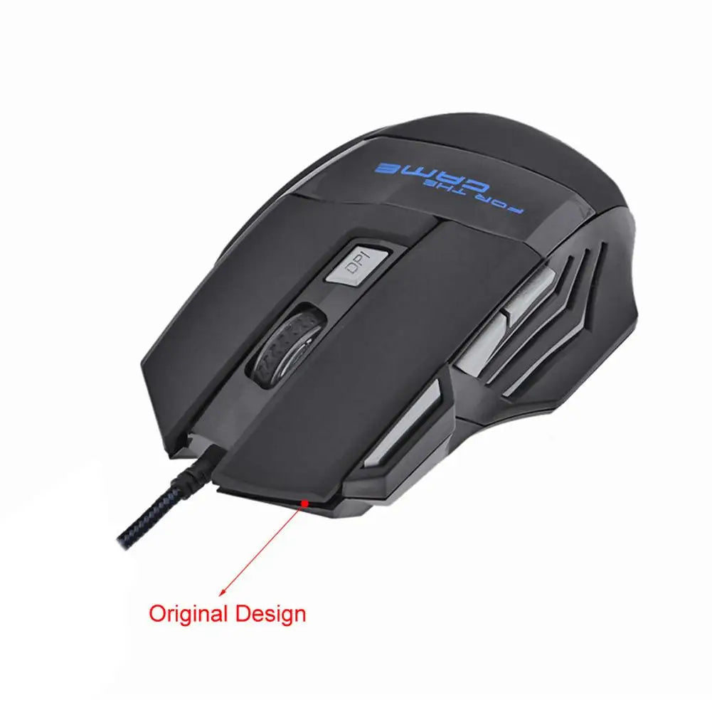 Mouse Gaming USB con Cable – 7 Botones, Retroiluminado RGB, 5500 DPI, Ergonómico, Óptico, para PC y Consolas