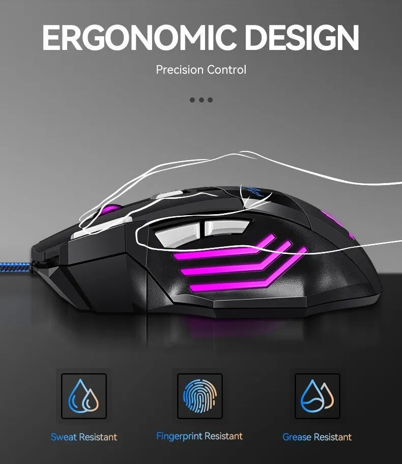 Ratón Gamer ITLY Hyperspeed RGB — Ergonómico con 7 Botones Programables