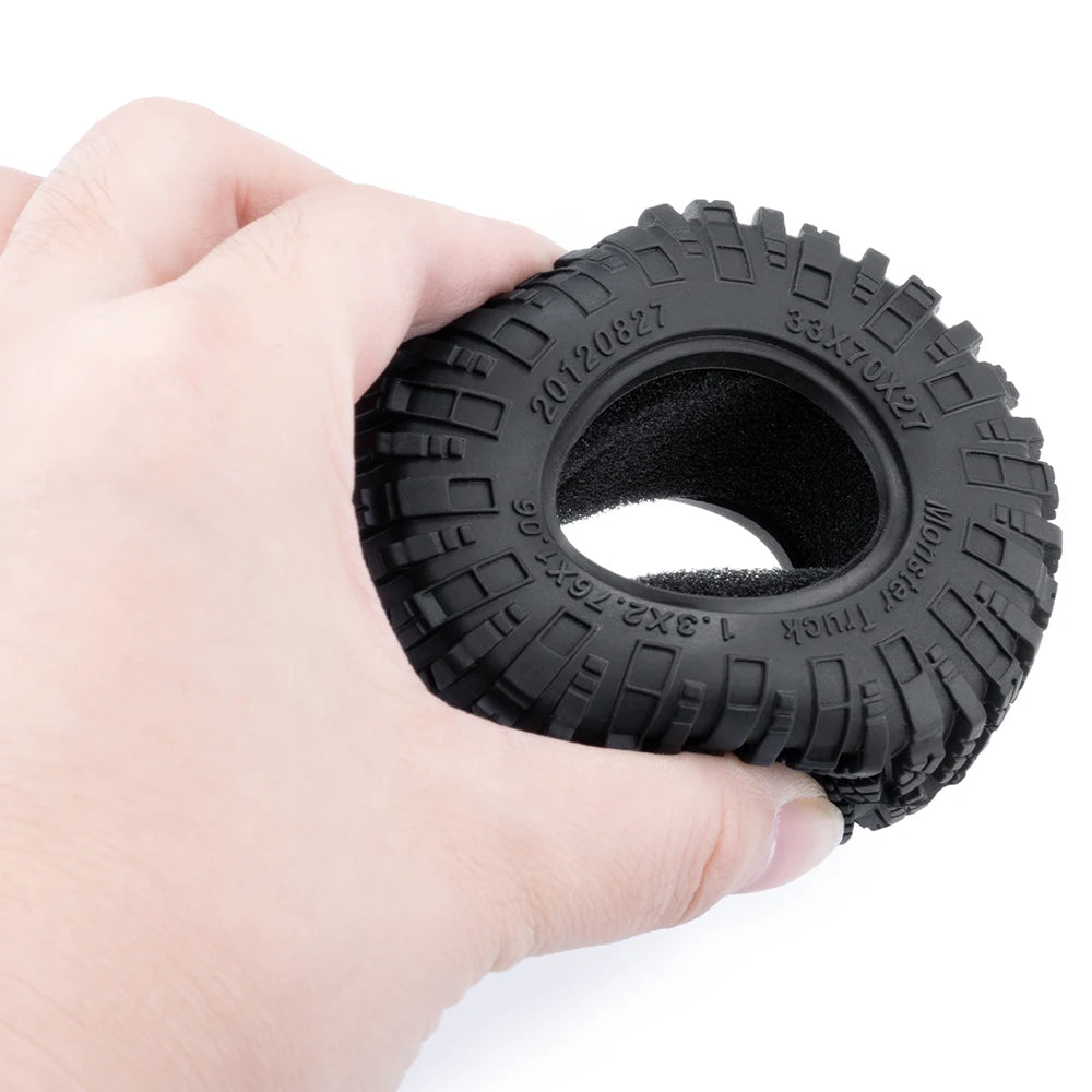 AXSPEED 4PCS Neumáticos de Goma 1.3"/1.1" – Mud Terrain para Micro Crawler 1/18 & 1/24