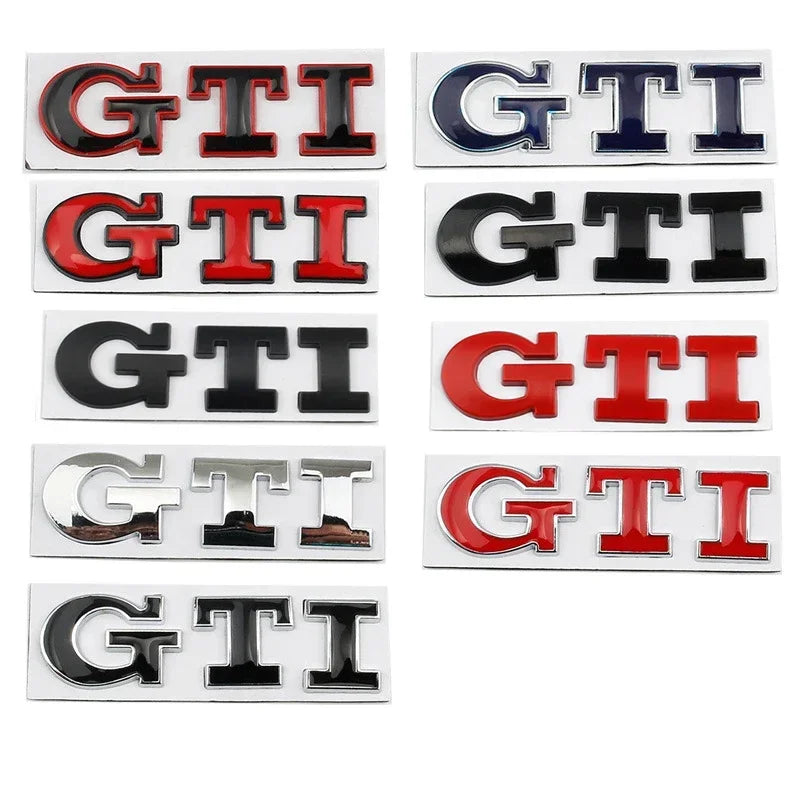 Emblema Metal GTI para VW — Sticker para Maletero y Lateral, Golf, Polo, Jetta y Más