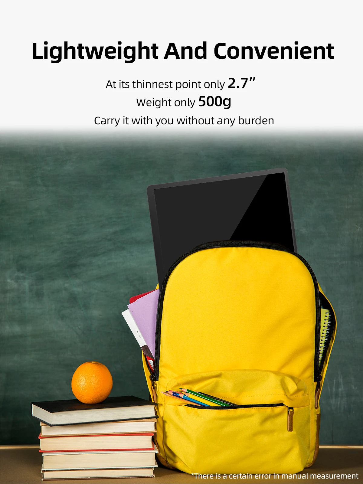 ZSUS 14" 2K Portable Monitor – 2160x1440, 60Hz, 100% sRGB, HDR10, USB-C, HDMI, Built-in Speakers