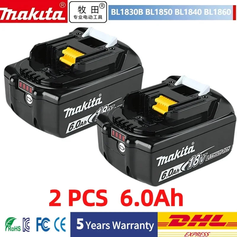 Batería Makita 18V 6Ah Original con Indicador LED – Batería de Litio Antigolpes para Herramientas Inalámbricas