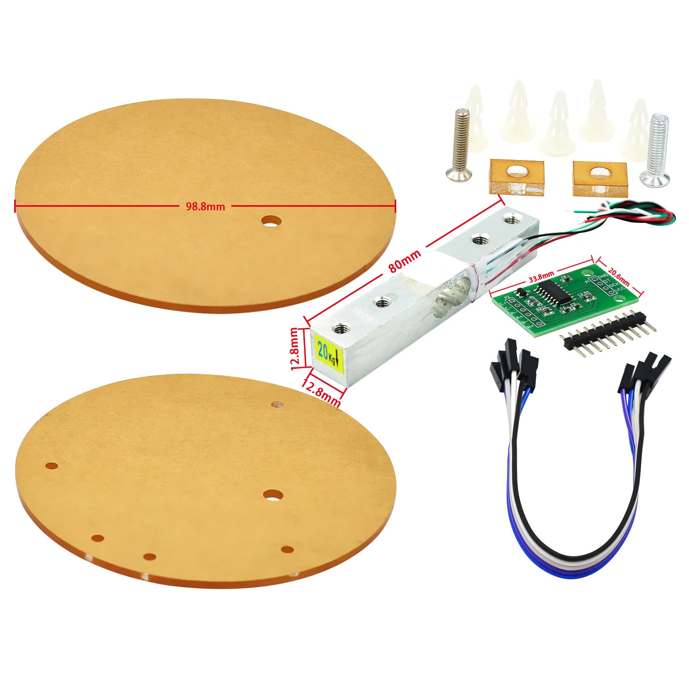 Sensor de Carga Digital HX711 – Célula de Peso 5KG/10KG para Arduino y Escalas Electrónicas