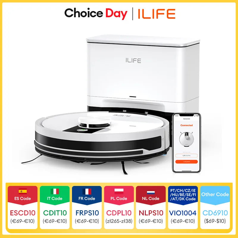Robot Aspirador ILIFE A12 Pro — Limpieza y Mopa Inteligente 3000Pa