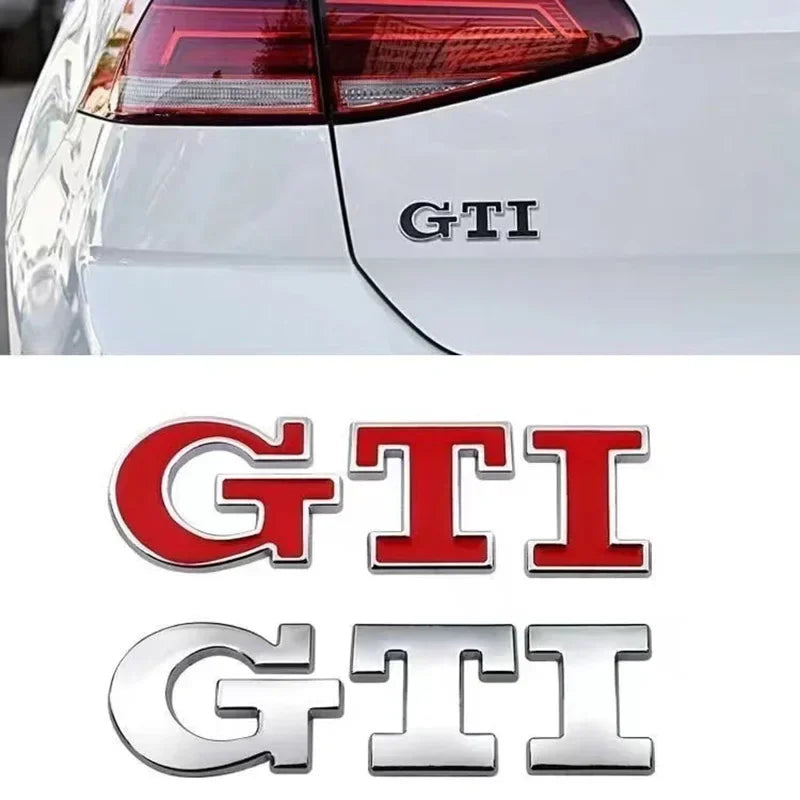 Emblema Metal GTI para VW — Sticker para Maletero y Lateral, Golf, Polo, Jetta y Más
