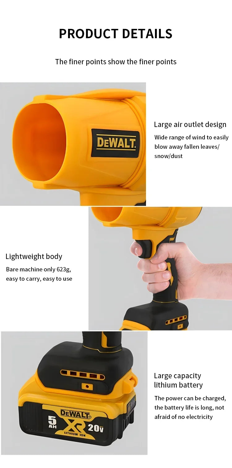 Soplador Inalámbrico DEWALT 20V Brushless – 30000RPM Turbo de Mano