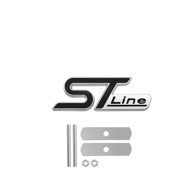 Emblema 3D Metálico ST LINE para Parrilla Frontal – Ford Fiesta, Focus y Mondeo