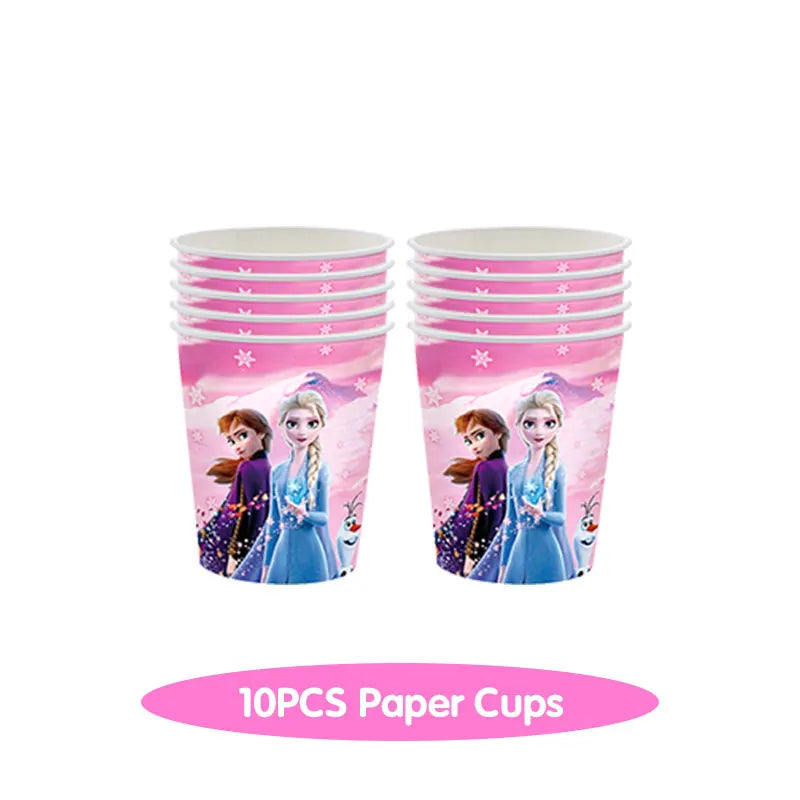 Decoración de Cumpleaños Disney Frozen – Mantel, Globos y Vajilla Azul para Fiesta Infantil