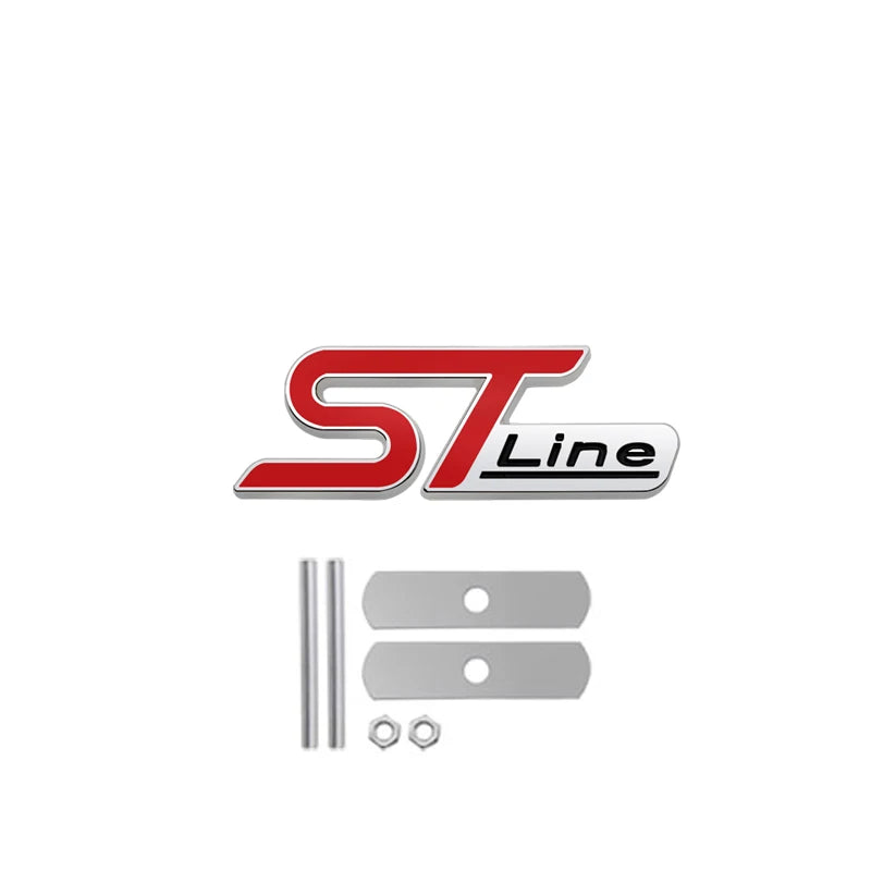 Emblema 3D Metálico ST LINE para Parrilla Frontal – Ford Fiesta, Focus y Mondeo
