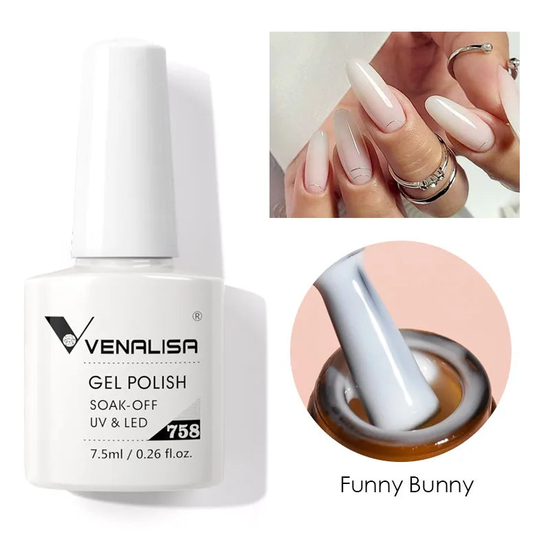 Esmalte de Gel Venalisa Milky White — Cobertura Completa UV/LED