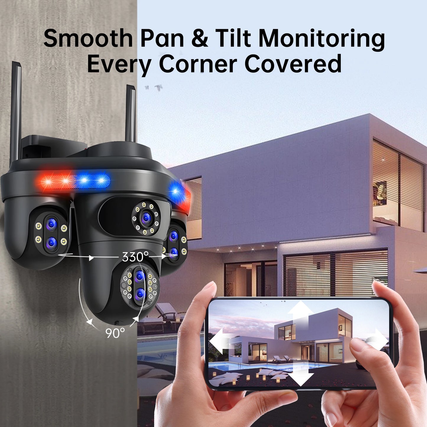 GEYUNE 35MP WiFi IP Camera – 10X Zoom Outdoor PTZ Security Camera con Auto Tracking