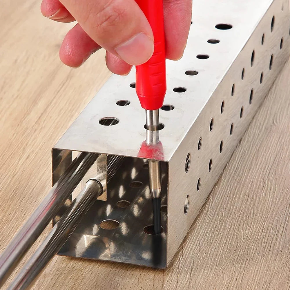 Lápiz de Carpintero Sólido con Minas de Repuesto y Sacapuntas Integrado – Marcador Mecánico para Agujeros Profundos