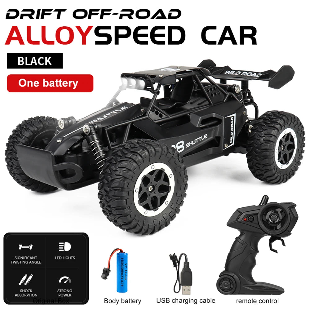 RC Car 1:16 2WD – Coche RC Off-Road con LED, Alta Velocidad 20KM/H para Niños