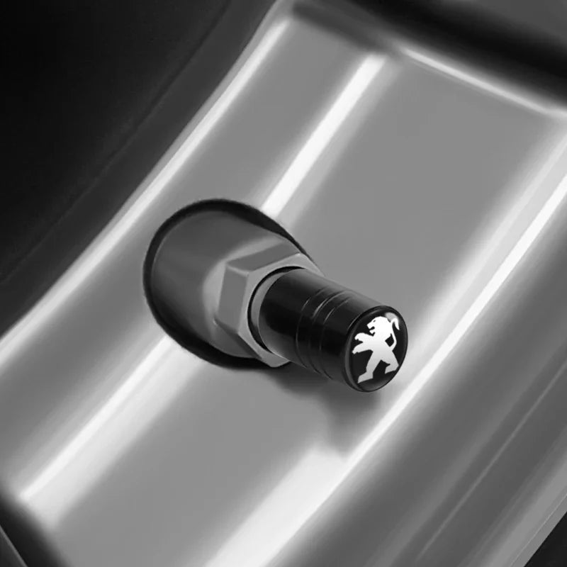 Set de 4 Tapas de Válvula de Metal para Llantas – Accesorios Peugeot