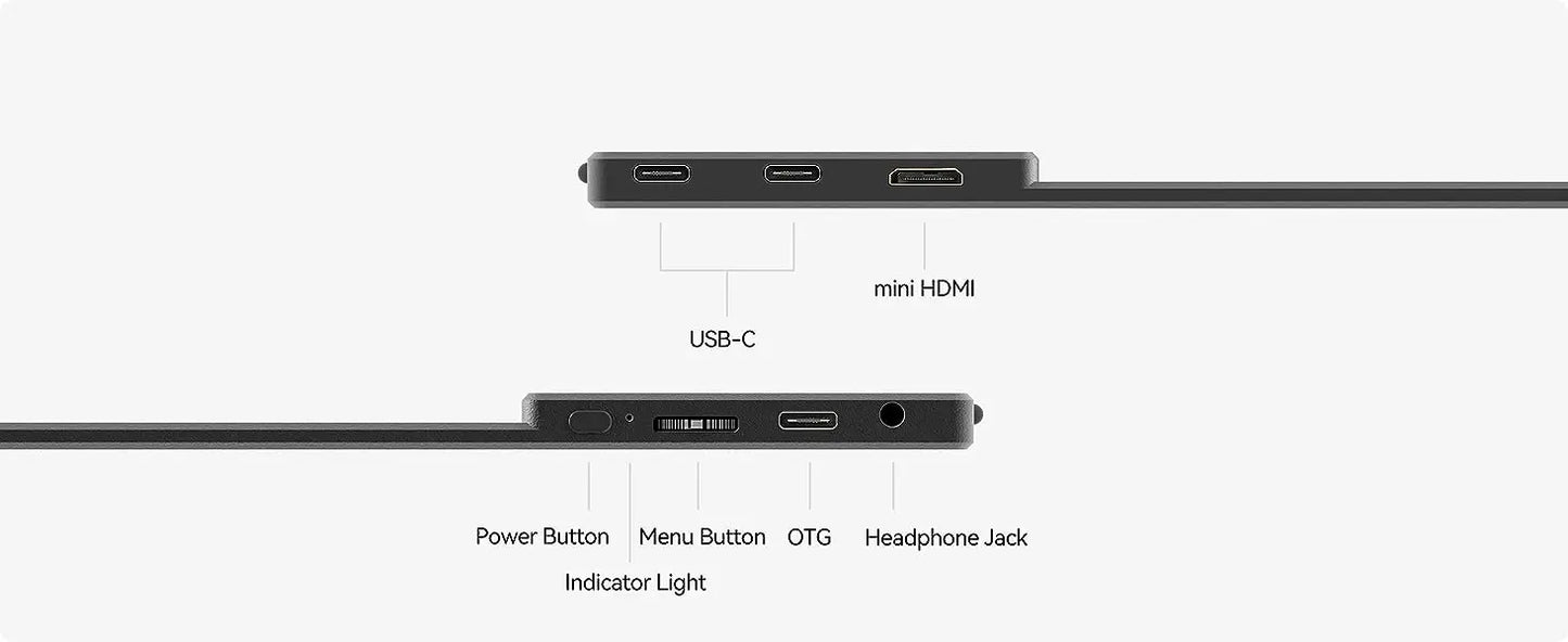 Bimawen 13.3" OLED Portable Monitor – FHD 1080P, 1ms, 10bit, 100% DCI-P3, Adaptive Sync, Game Mode