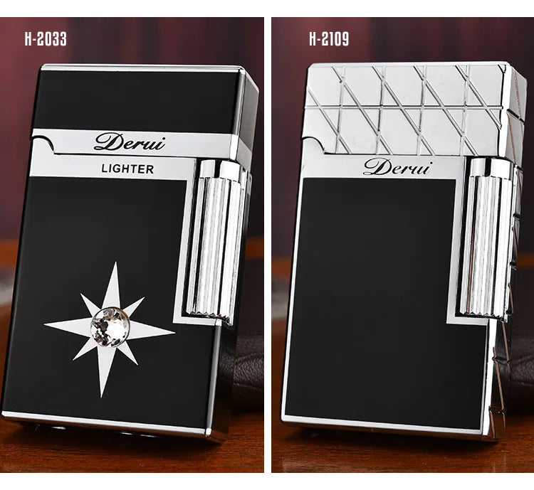 Encendedor Metálico de Gas Derui – Diseño Transparente Recargable