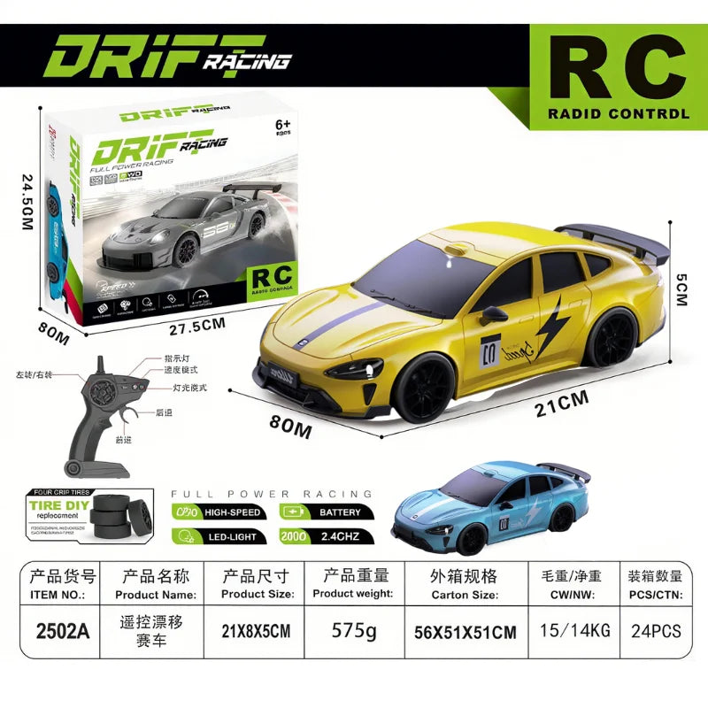 RC Drift GT3 RS 911 mi SU7 1:20 – Edición Limitada 2025, Coche de Alta Velocidad para Niños