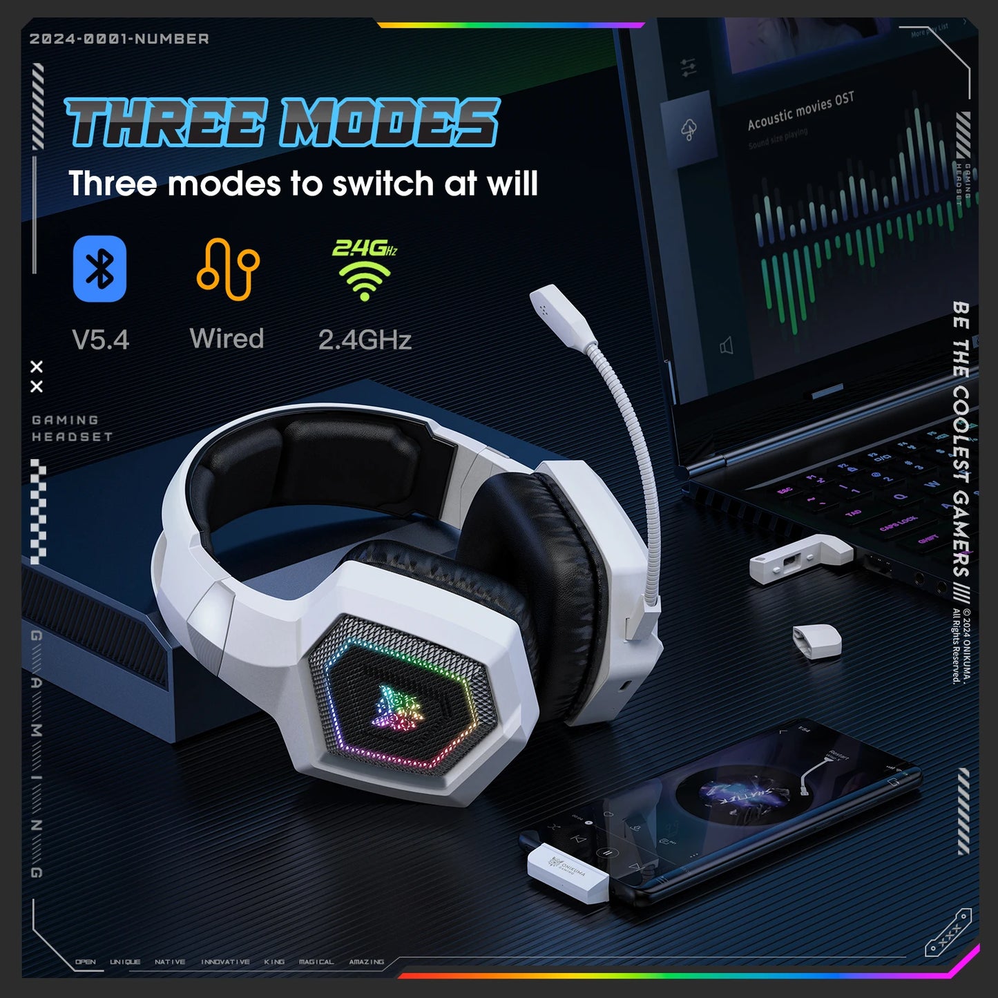 ONIKUMA 2.4GHz Wireless Auriculares Gaming: Sonido y Comodidad para Gamers