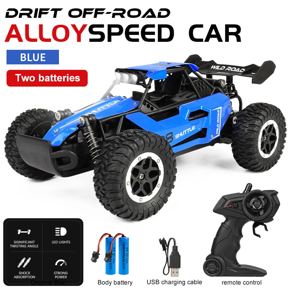 RC Car 1:16 2WD – Coche RC Off-Road con LED, Alta Velocidad 20KM/H para Niños