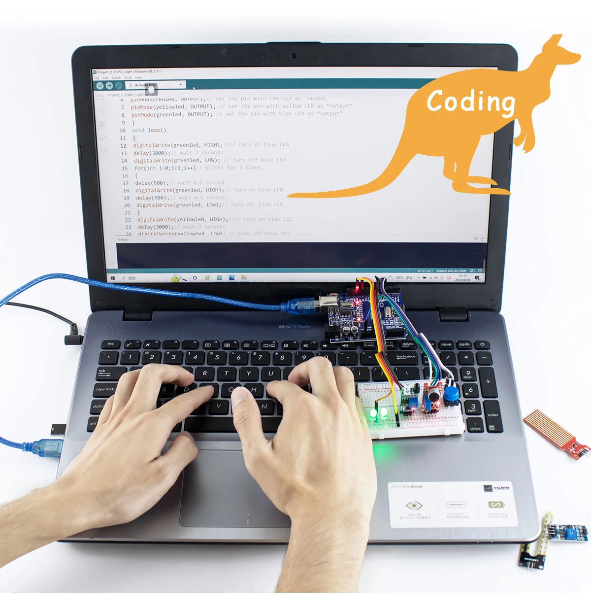 Kit de Inicio LAFVIN para Arduino Uno R3 – Set Electrónico DIY con Tutorial en Español