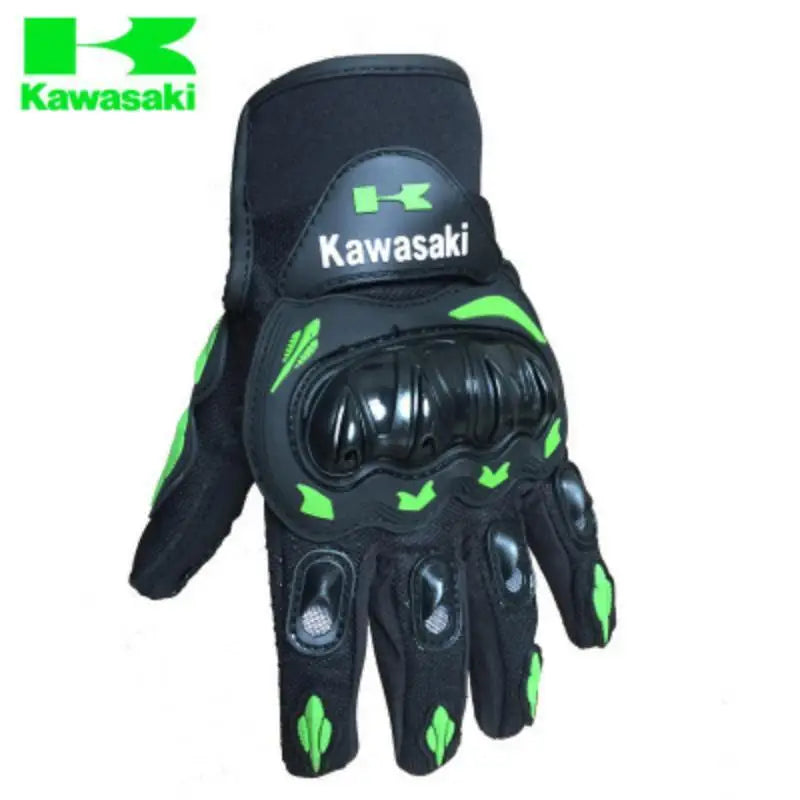 Guantes de Motocicleta Kawasaki – Dedo Completo Antideslizantes y Resistentes