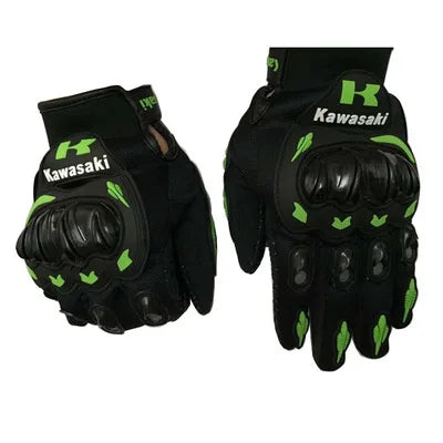 Guantes de Motocicleta Kawasaki – Dedo Completo Antideslizantes y Resistentes