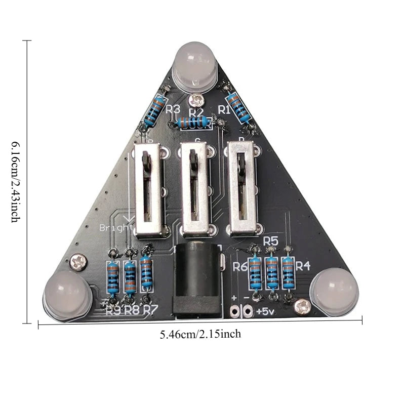 Kit Electrónico DIY F8 – Lámpara RGB con Ajuste de Color y Brillo por Resistor Deslizante