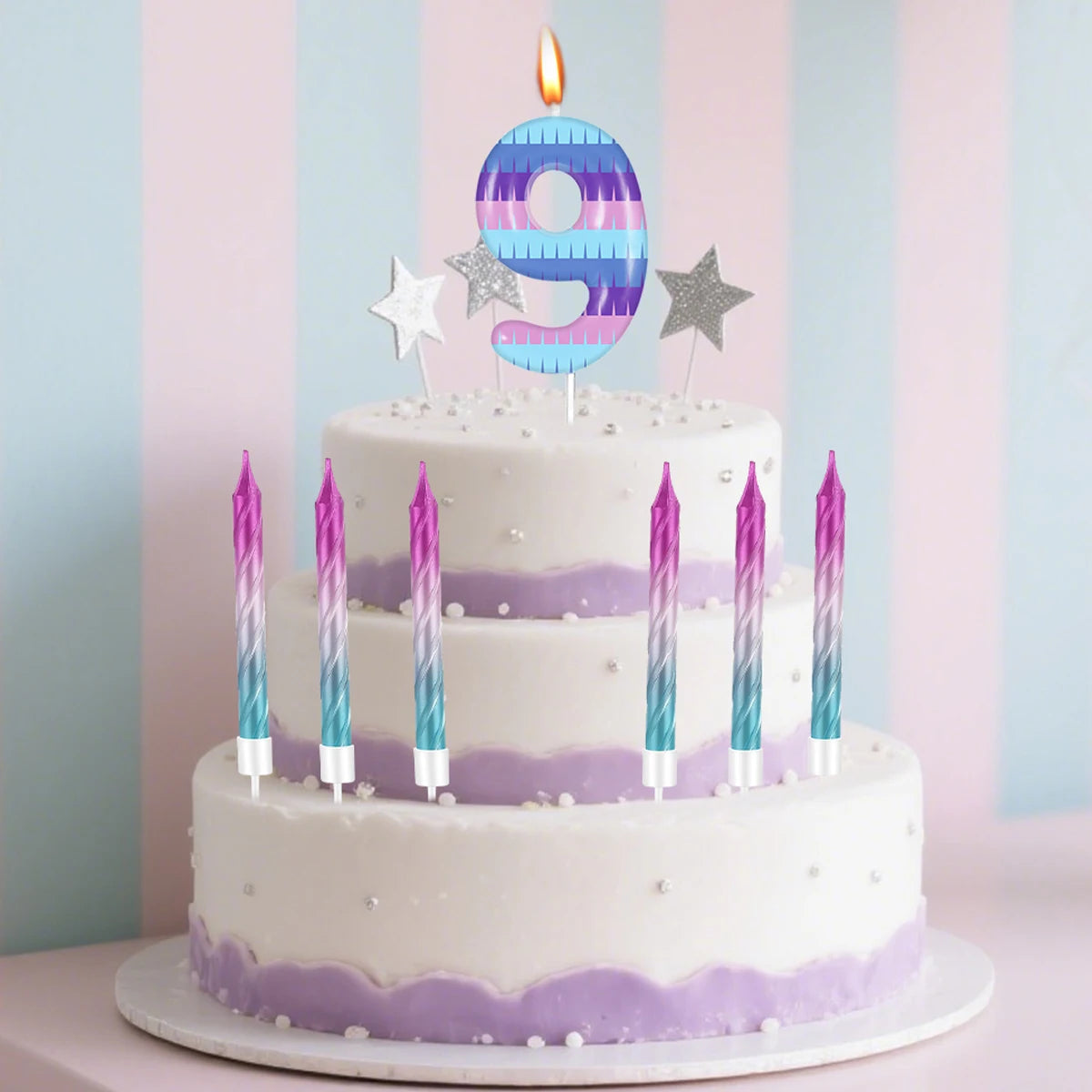 Velas Temáticas de Autos de Carreras para Cumpleaños – Set de 7 Piezas