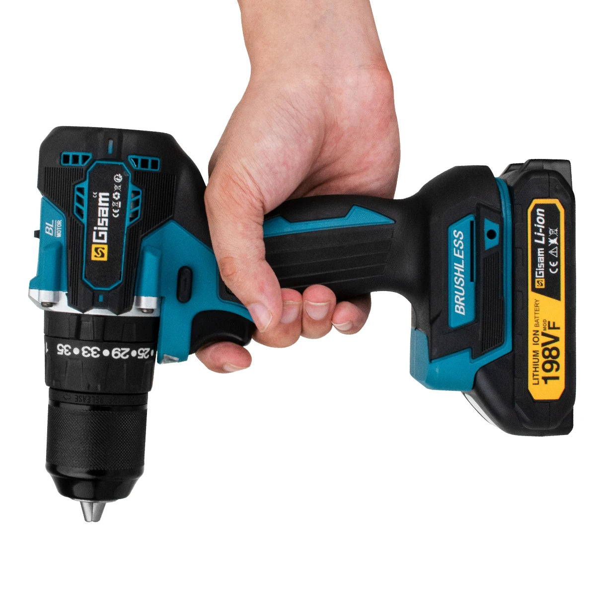 Taladro Atornillador Inalámbrico Gisam 65N.m – 13MM Brushless