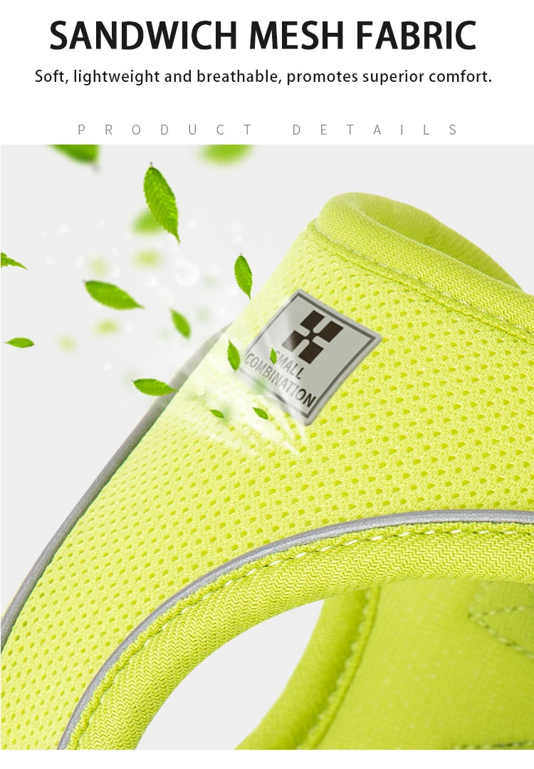 Set Arnés y Correa Ajustable para Perros y Gatos — Reflectante, Pequeños y Medianos