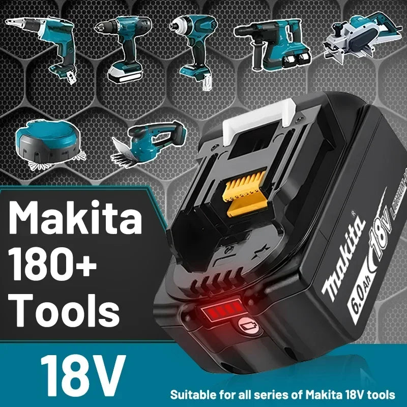 Batería Makita 18V 6Ah Original con Indicador LED – Batería de Litio Antigolpes para Herramientas Inalámbricas
